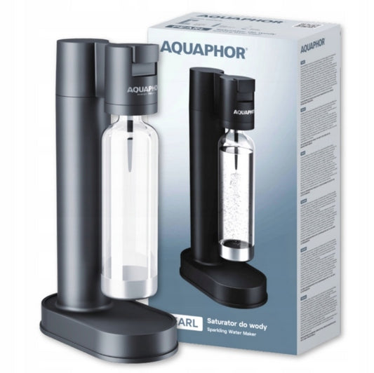 Saturator for water AQUAPHOR PEARL black with 1L bottle + 4 syrups FREEBIE Brand Aquaphor