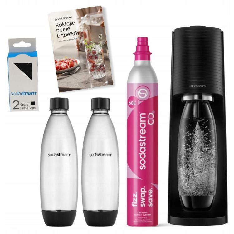 Saturator for water SodaStream Terra black 2 bottles + book and caps