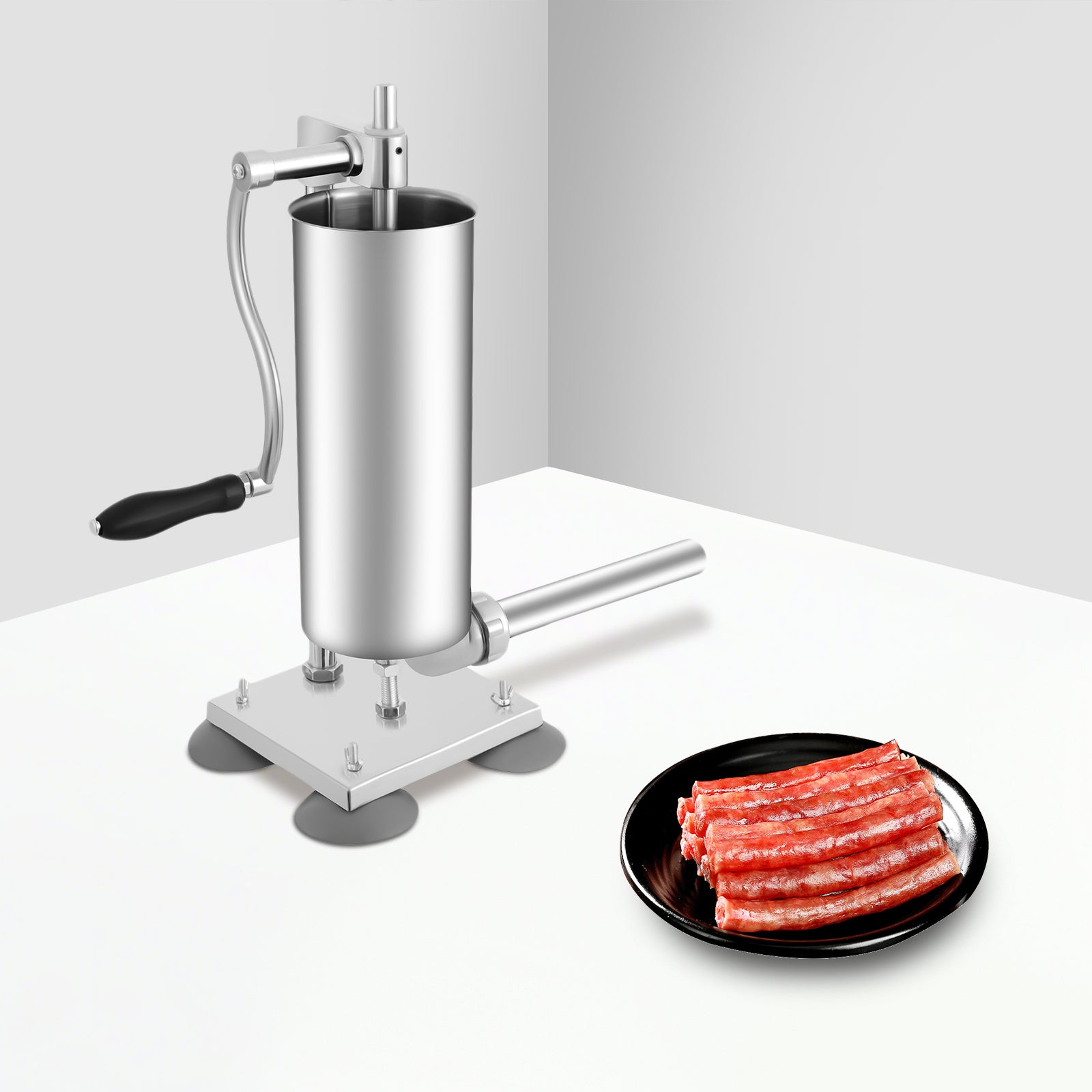 Sausage Maker 3l Vertical Manual Sausage Stuffer Machine + 4-Stuffing Tube Brand no brand