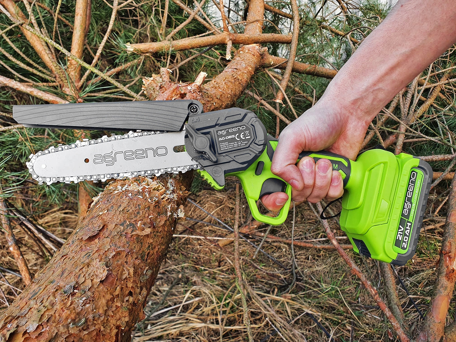 Saw Cordless Chainsaw Electric Tree 2AKU SUITCASE AG065 Brand Agreeno