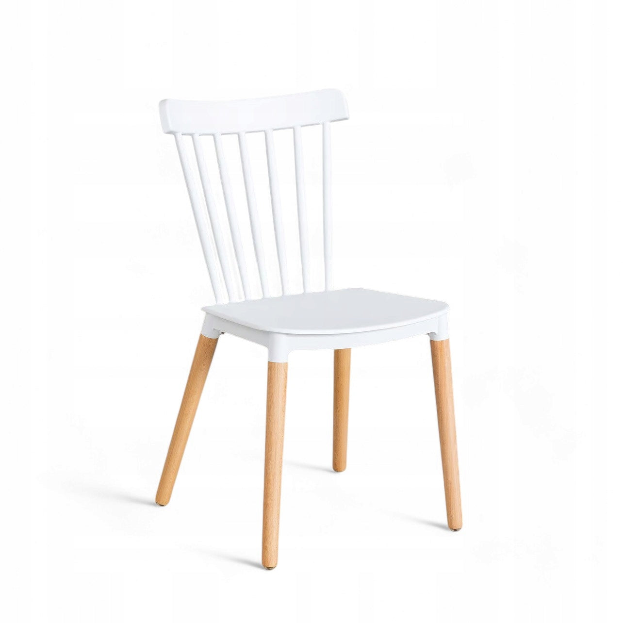 Scandinavian Style Chair White Beech Retro Legs Living Room Kitchen PREMIUM