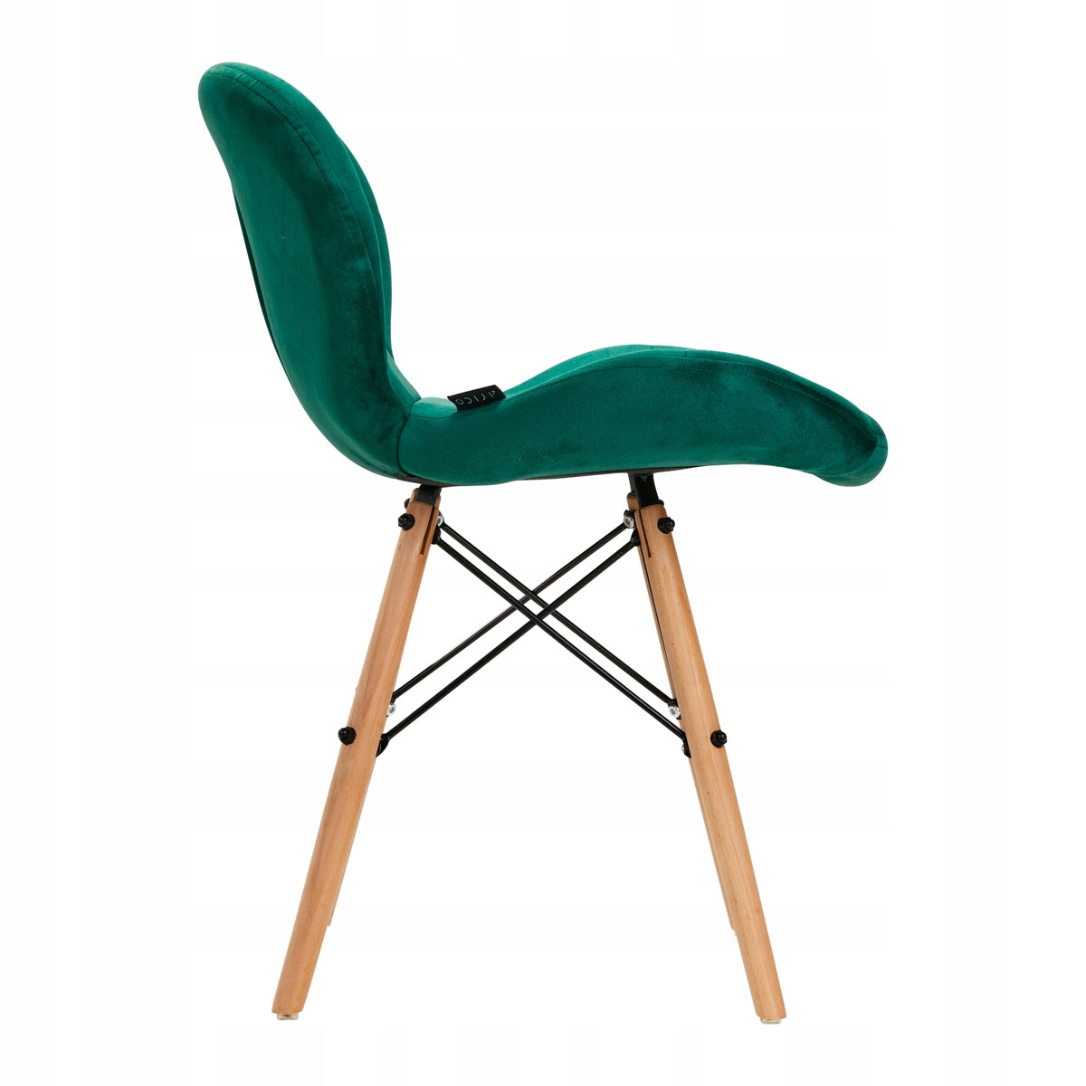 Scandinavian chair 4Rico QS-186 velvet green on wooden legs Brand Activeshop