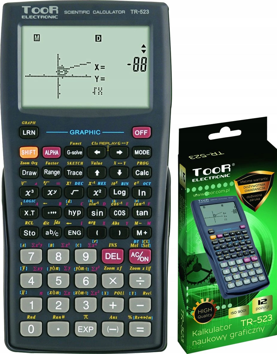 Scientific Calculator TOOR 523 Graphic Functions Packaging status original