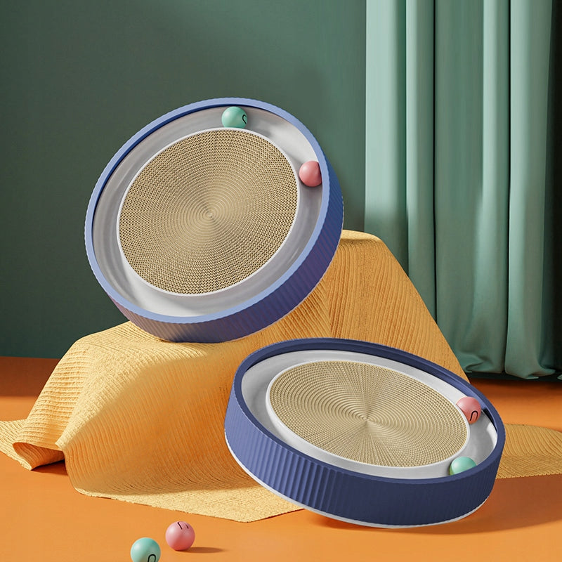 Scratcher Roulette For Cat Play Circle Cardboard Balls + Catnip Packaging status original