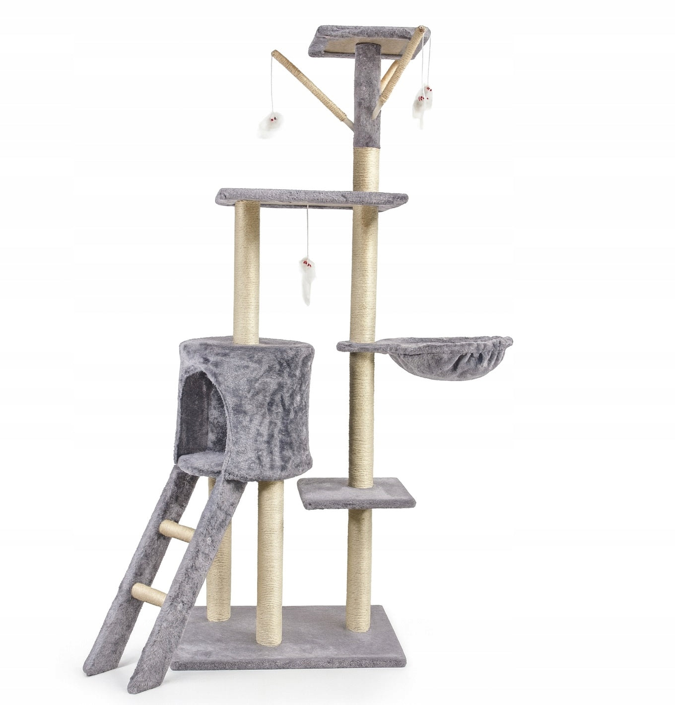 Scratcher cat booth tree bed Cottage posts 138cm 6 levels (F014)
