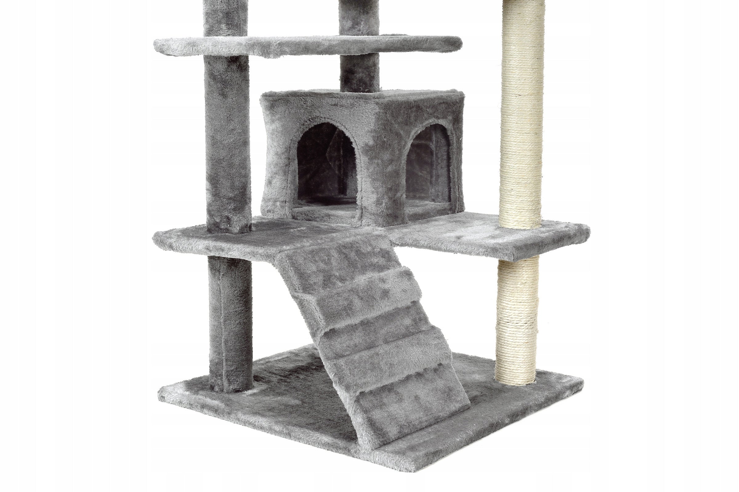 Scratcher for cats Funfit grey high 7 levels sisal 131 cm Trade name Drapak dla kotów Funfit szary