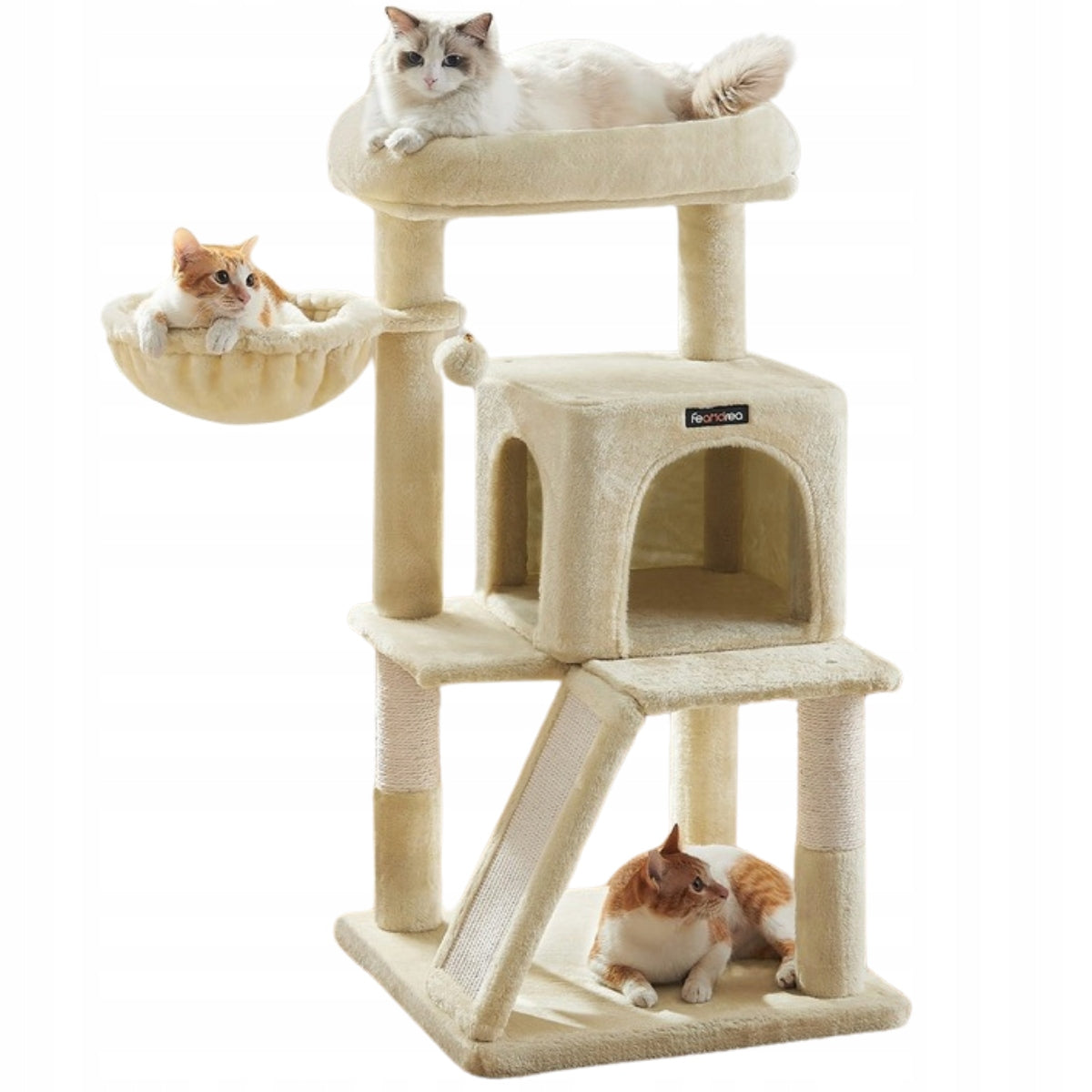 Scratcher low Feandrea beige 96 cm sisal 2 levels