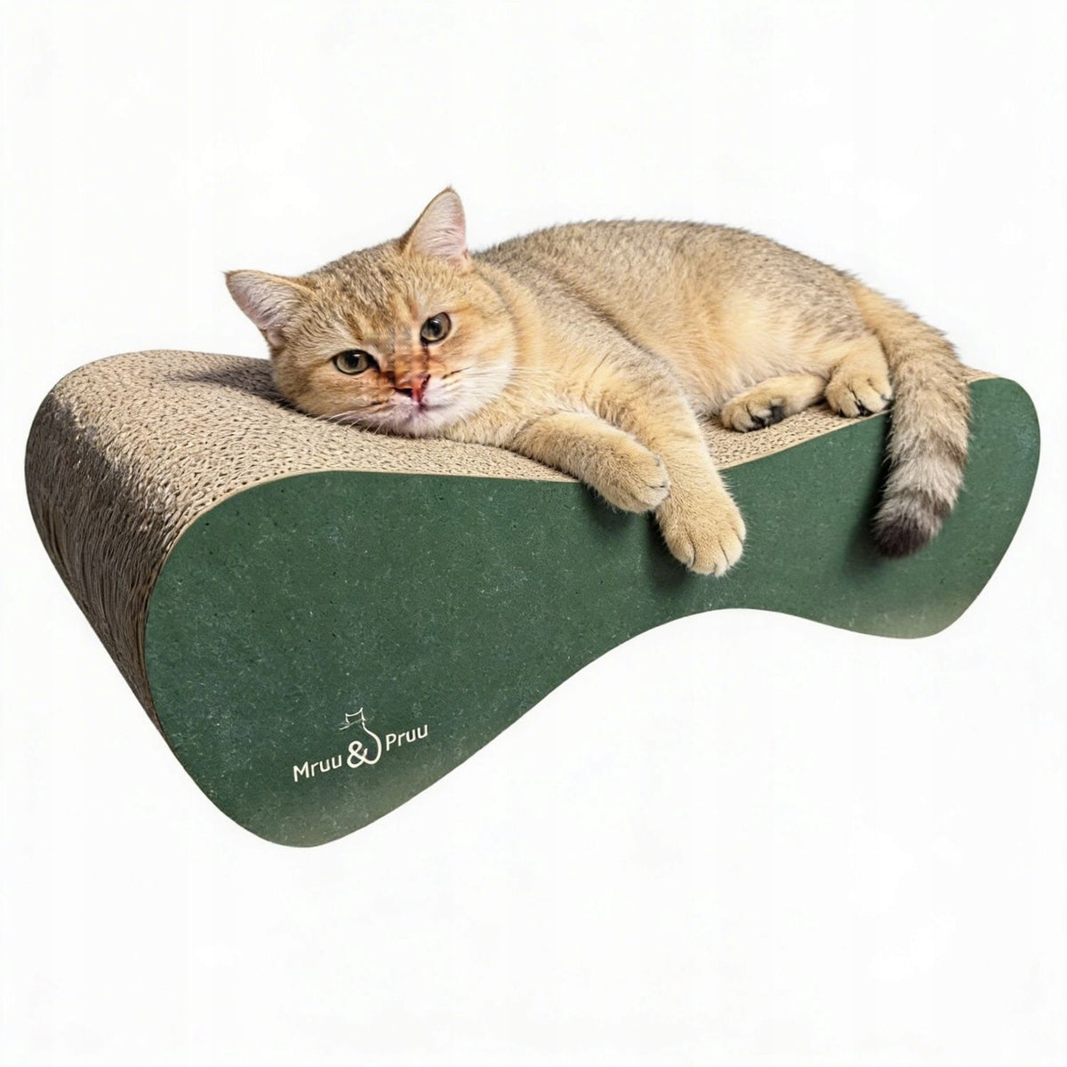 Scratcher low, scratching bed Mruu&Pruu 70 cm GREEN