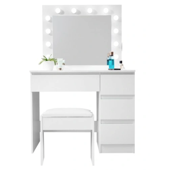 Kosmetinis staliukas su kėdute, Fluxar home, DR-1015, baltas