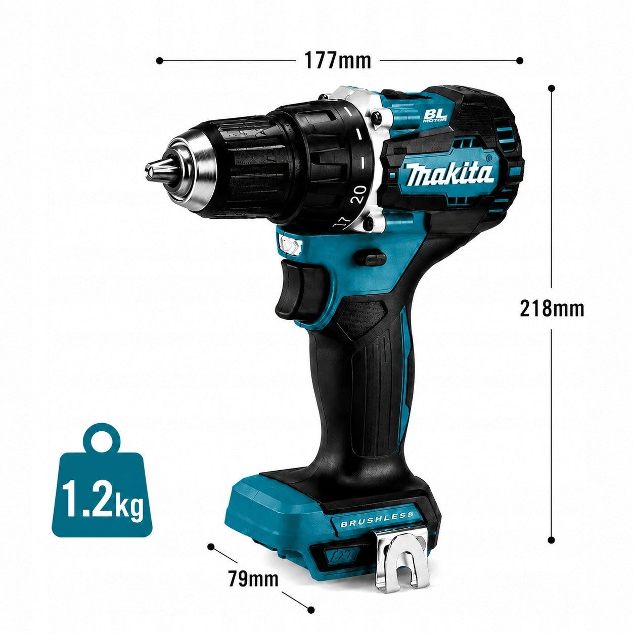 Screwdriver 18V DDF487 2 Brushless Batteries Compatible Makita Brand no brand