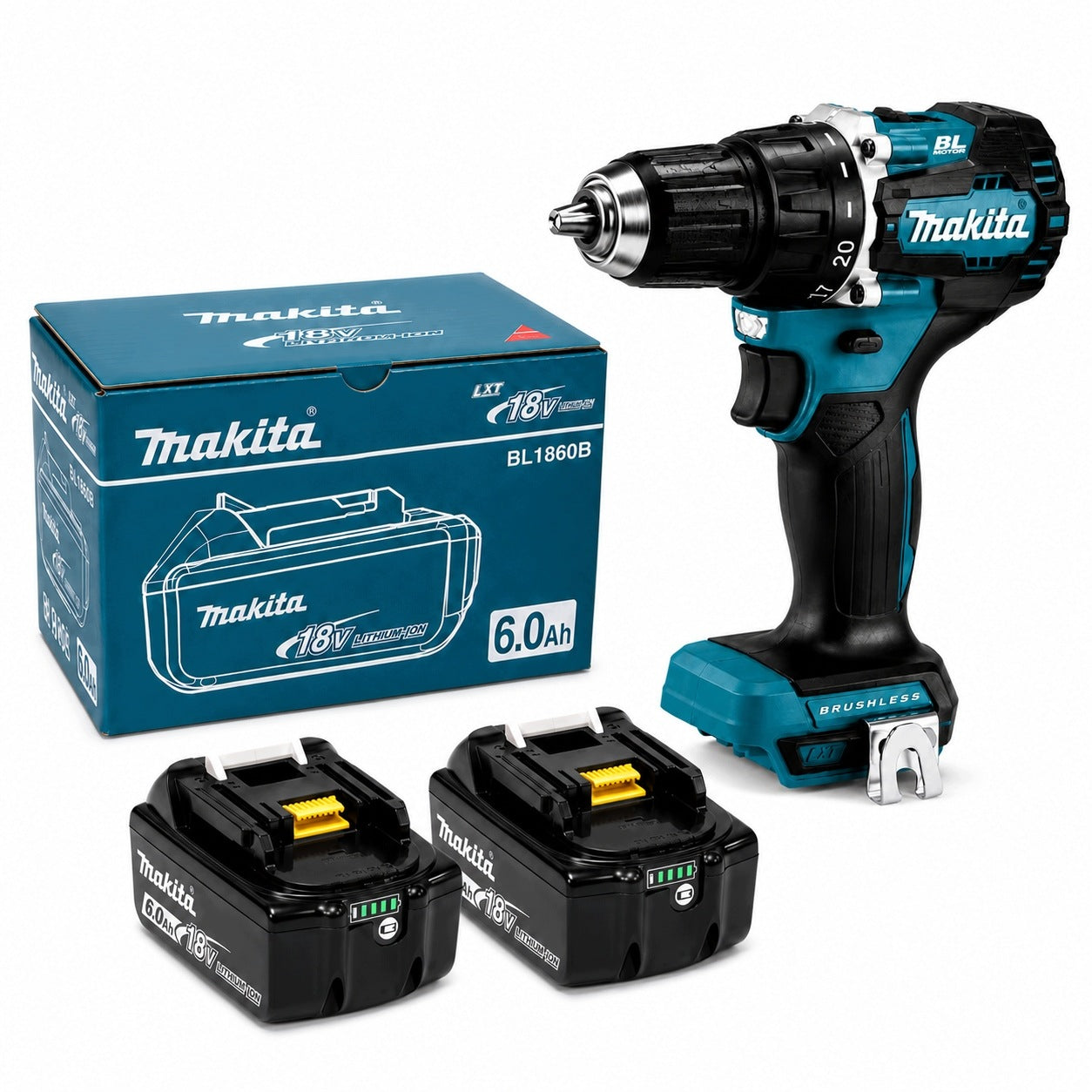 Screwdriver 18V DDF487 2 Brushless Batteries Compatible Makita