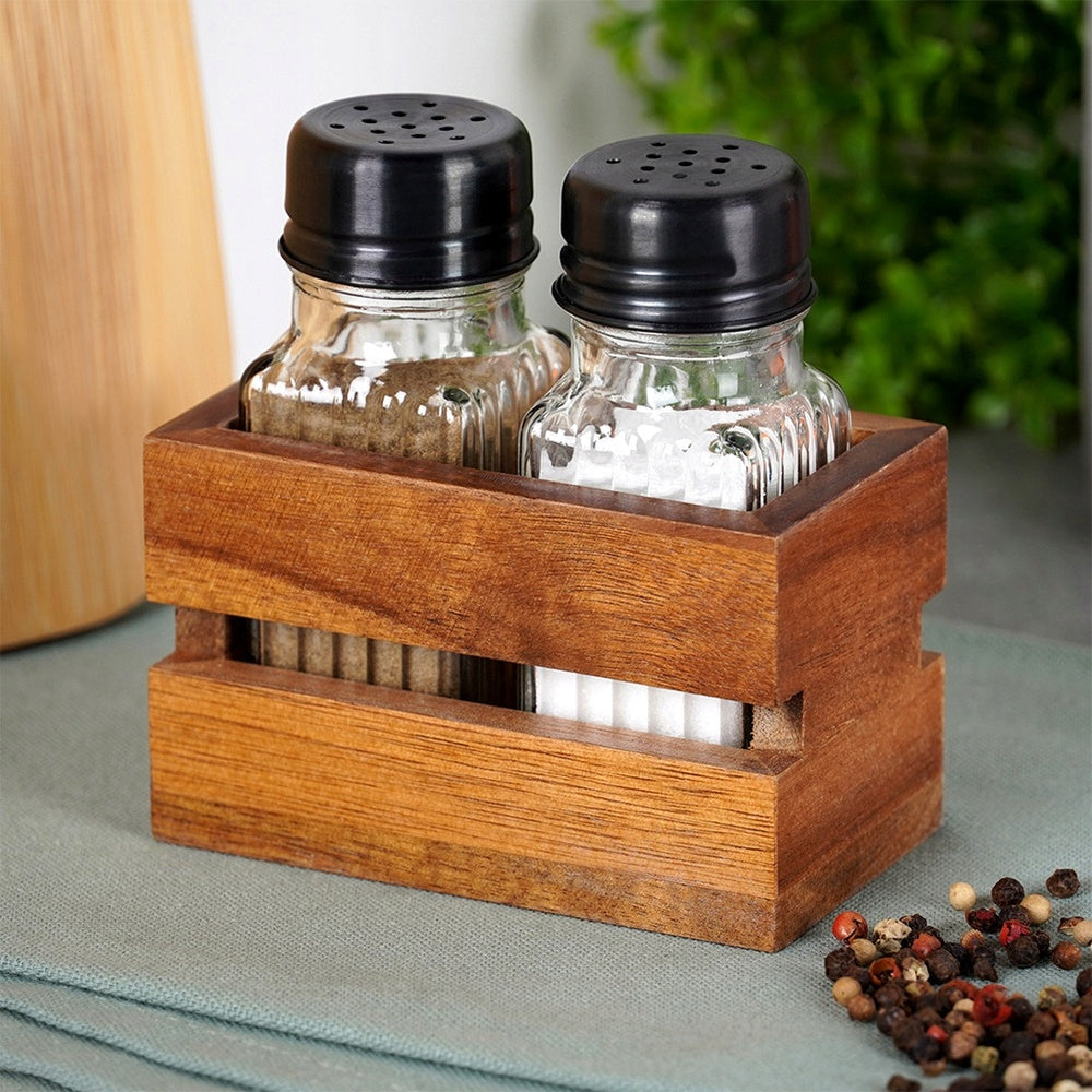 Seasoning SALT SHAKER PEPPER SHAKER set pepper salt containers rack Packaging status original