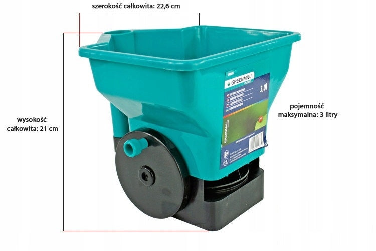Seed Drill Grass Spreader Sand Sowing Spreading Seedling 3L Rotary Manufacturer code SIEWNIK OGRODOWY DO NAWOZU TRAWY