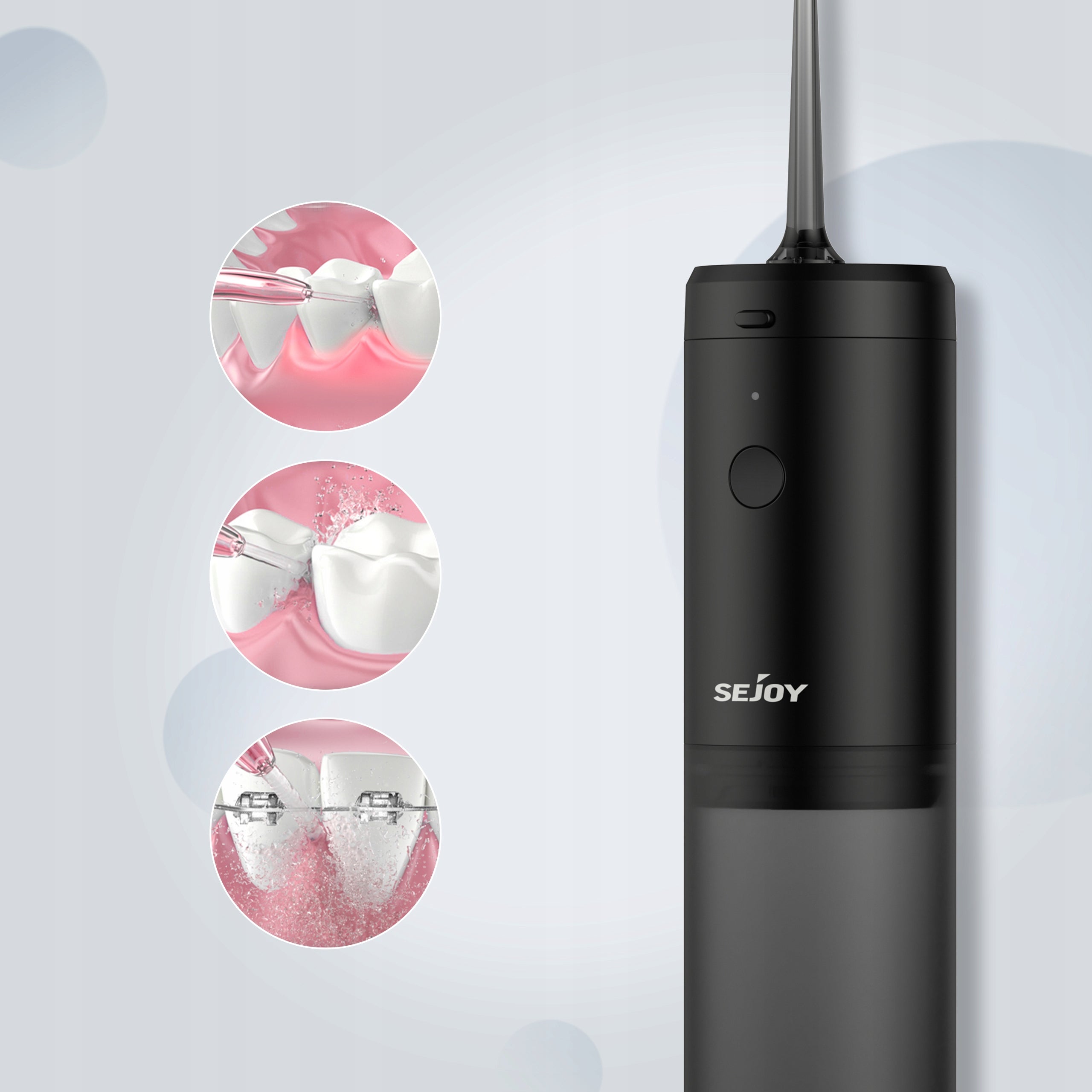 Sejoy Tooth Irrigator Wireless Electric USB 3 Modes IPX7 140ml Model CYQ-MINT3