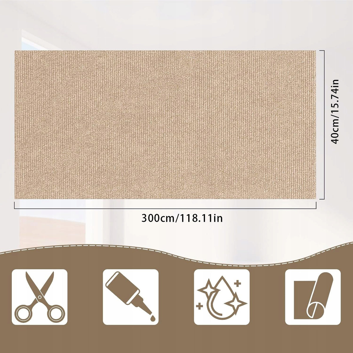 Self-Adhesive Scratching Mat for Cat 40x300cm Durable Couch Protection Packaging status original