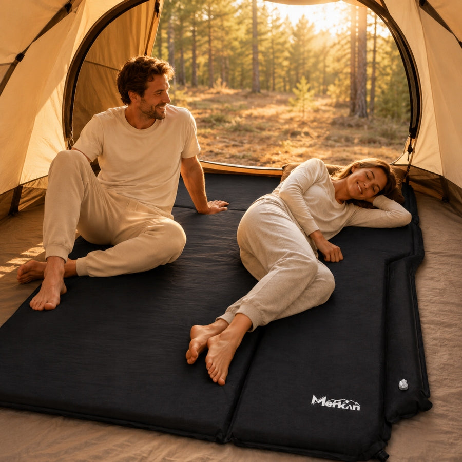 Self-Inflating Hiking Mat Two-Person Camping Black MERKAN Manufacturer code MERK-616 BLACK
