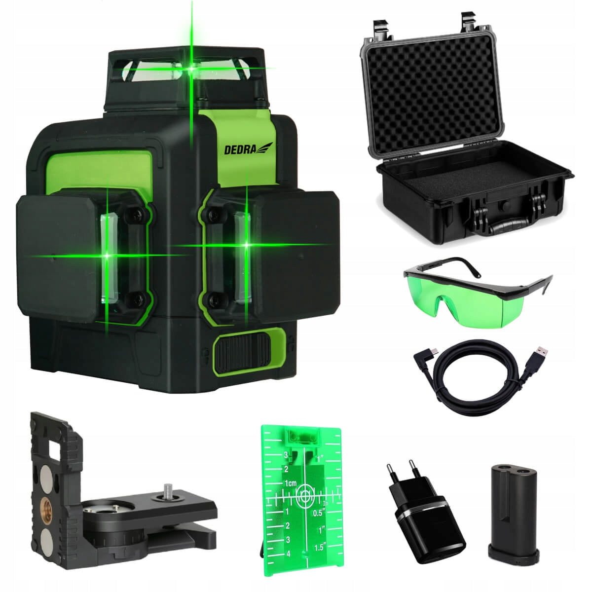 Self Leveling Cross Laser 3D Laser Level DEDRA MC0904 green Manufacturer code MC0904