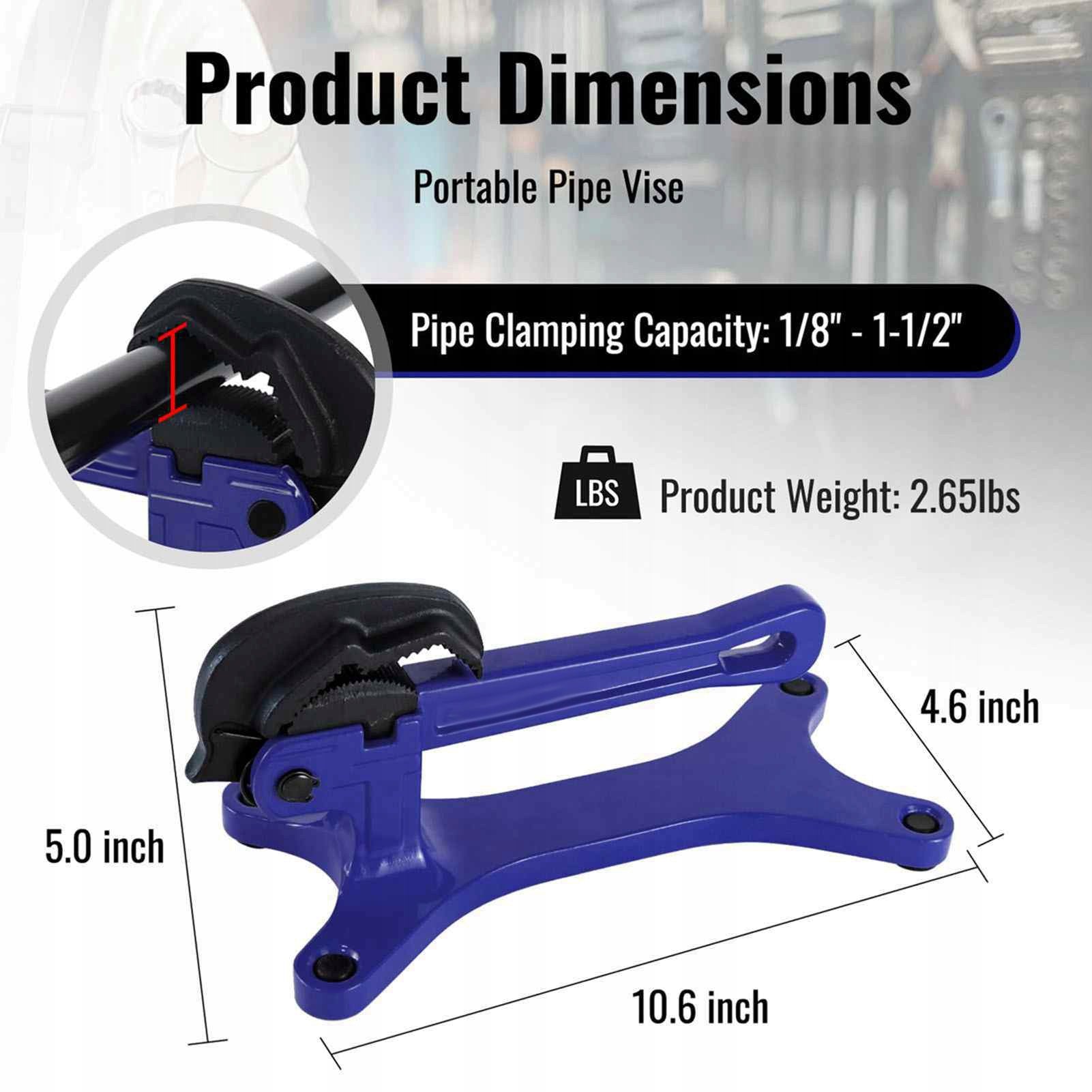 Self-clamping aluminum pipe vise 1/8 – 1,5 inch for plumbing workshop Brand no brand