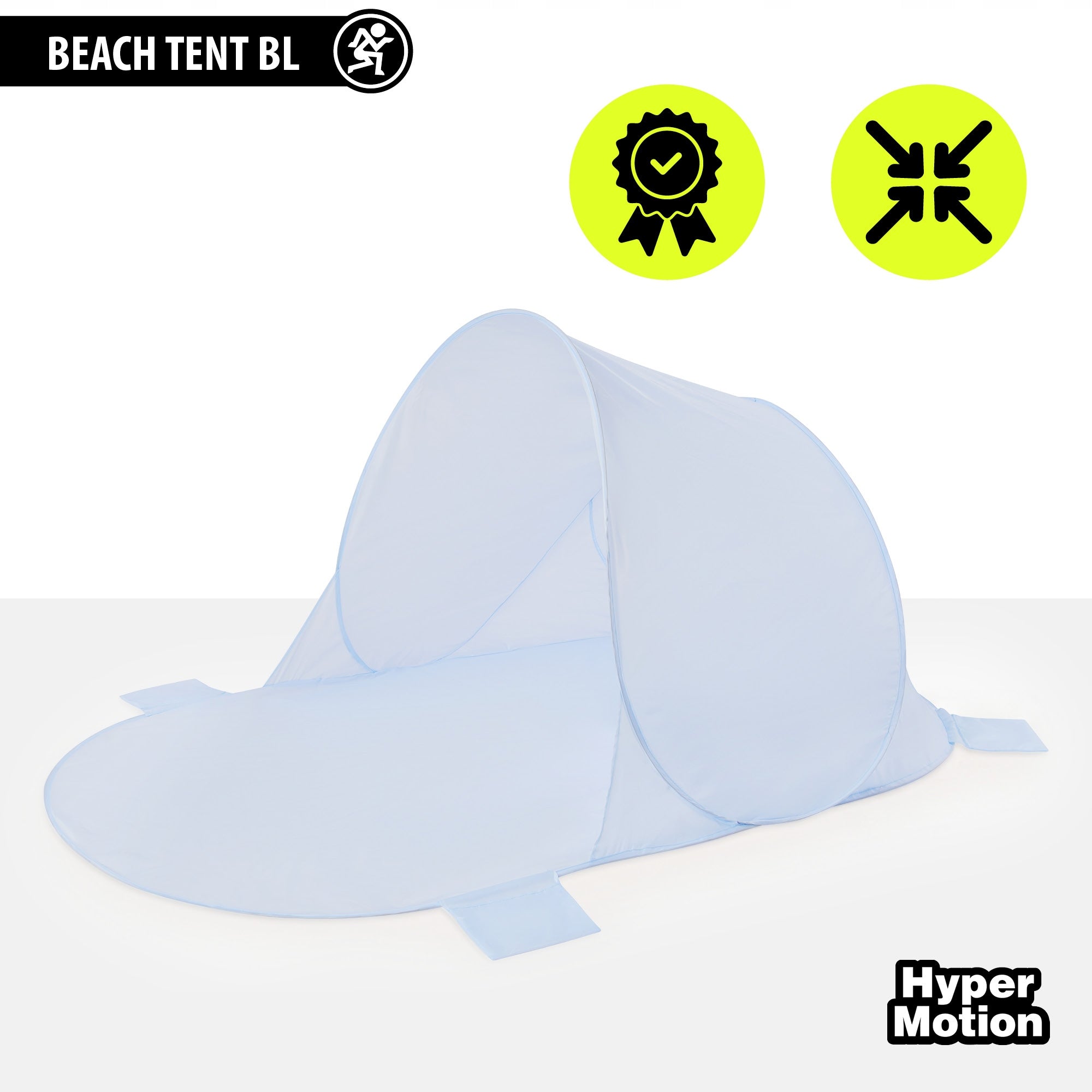 Self-folding beach tent 200 × 130 × 90 cm HyperMotion - blue Packaging status original