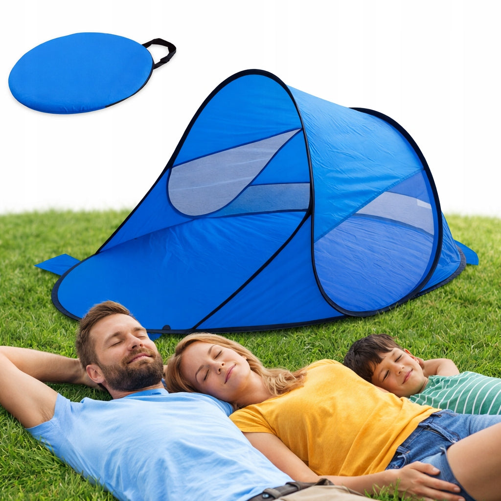 Self-folding pop-up beach tent for babies