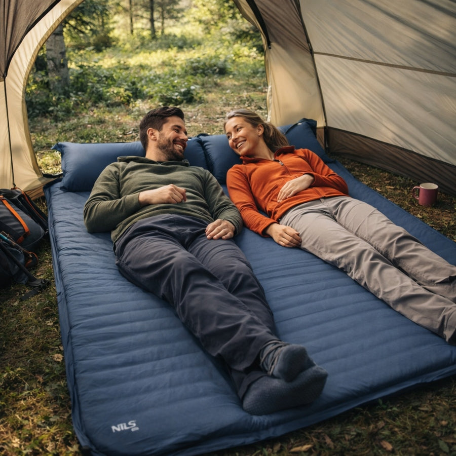 Self-inflating mat Mat Double Tourist Thick 186x130x3 cm NILS Brand Nils Camp