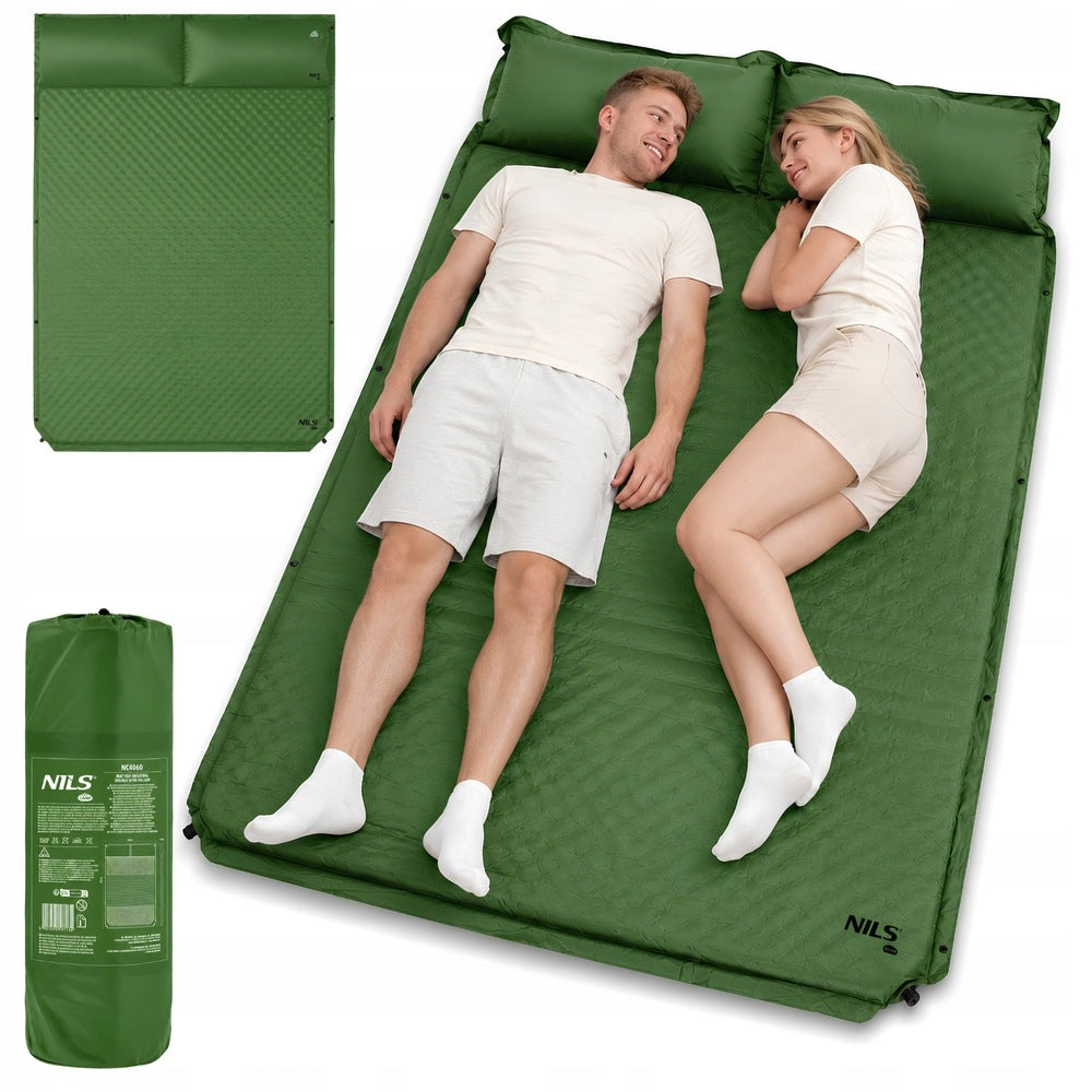 Self-inflating mat Mat Double Tourist Thick 186x130x3 cm NILS