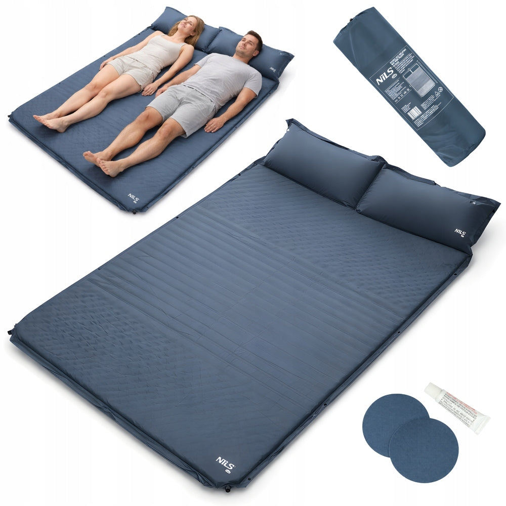 Self-inflating mat Mat Double Tourist Thick 186x130x3 cm NILS