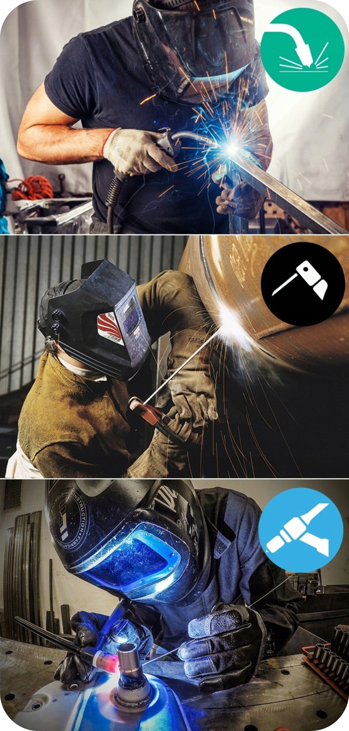 Semi-automatic Welding Machine MIG MAG MMA FLUX Set of 2X Wire Welding methods MIG/MAG MMA TIG