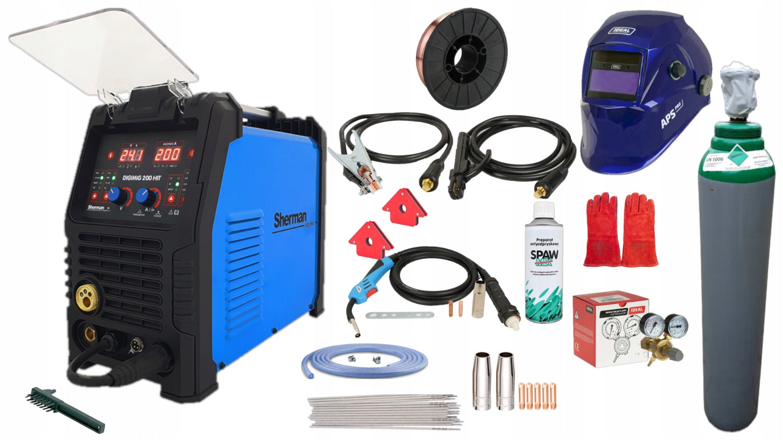 Semi-automatic welder Migomat Sherman DIGIMIG 200 HIT synergy Set