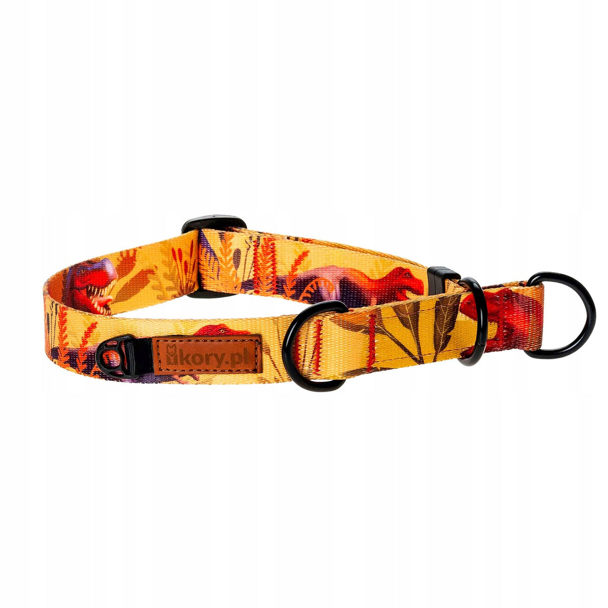 Semi-clamp collar for big dog 42-62 cm Ukory ORANGE dinosaurs Manufacturer code Obroża półzaciskowa 25mm L PIES PARK JURAJSKI