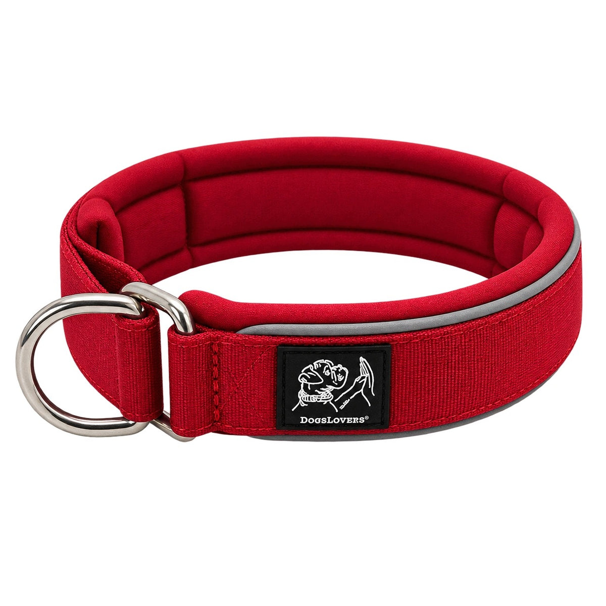 Semi-clamp collar for dog wide reflective soft DogsLovers 6 colors