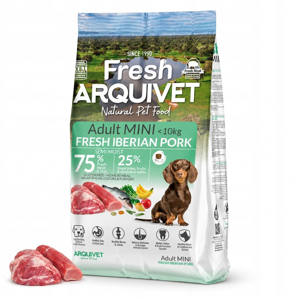 Semi-moist dog food ARQUIVET Fresh Mini Iberian Pork 2,5kg
