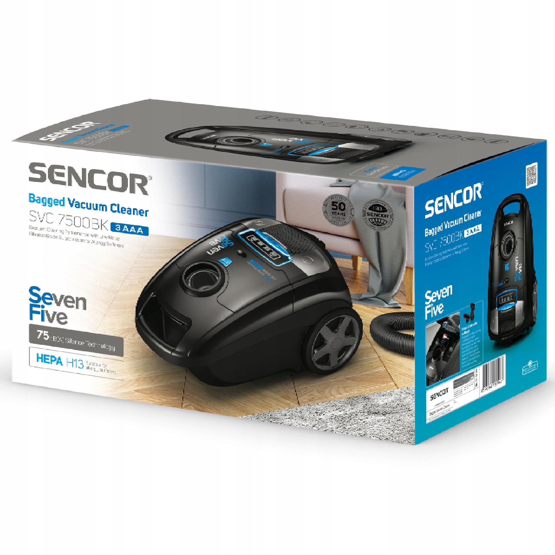Sencor SVC7500BK Bag Vacuum Cleaner 3.5L HEPA bag Packaging status original