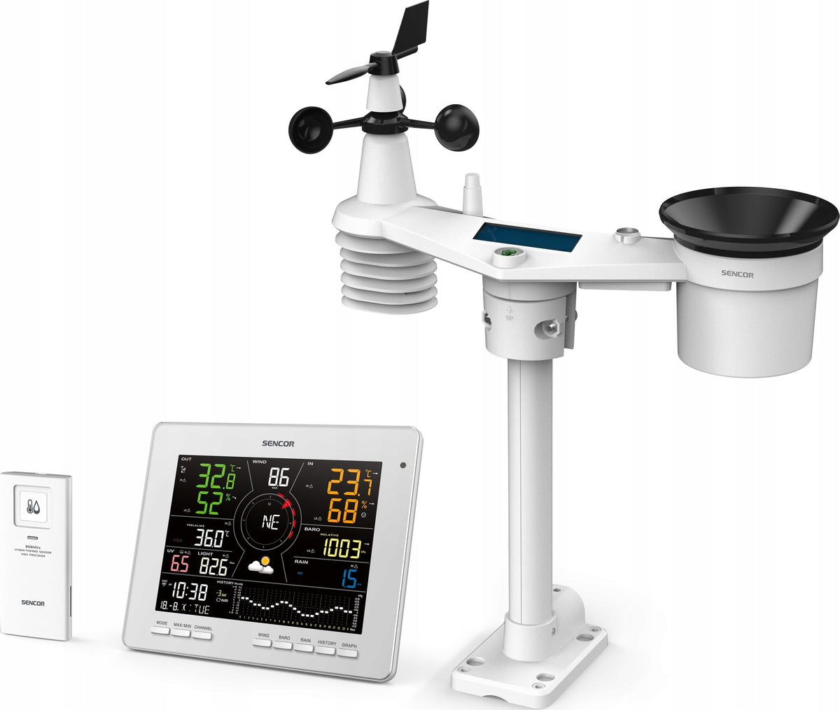 Sencor SWS16600 WiFi Professional Weather Station 7.8'LCD 7in1 Weathercloud Manufacturer code SWS 16600 WiFi SH