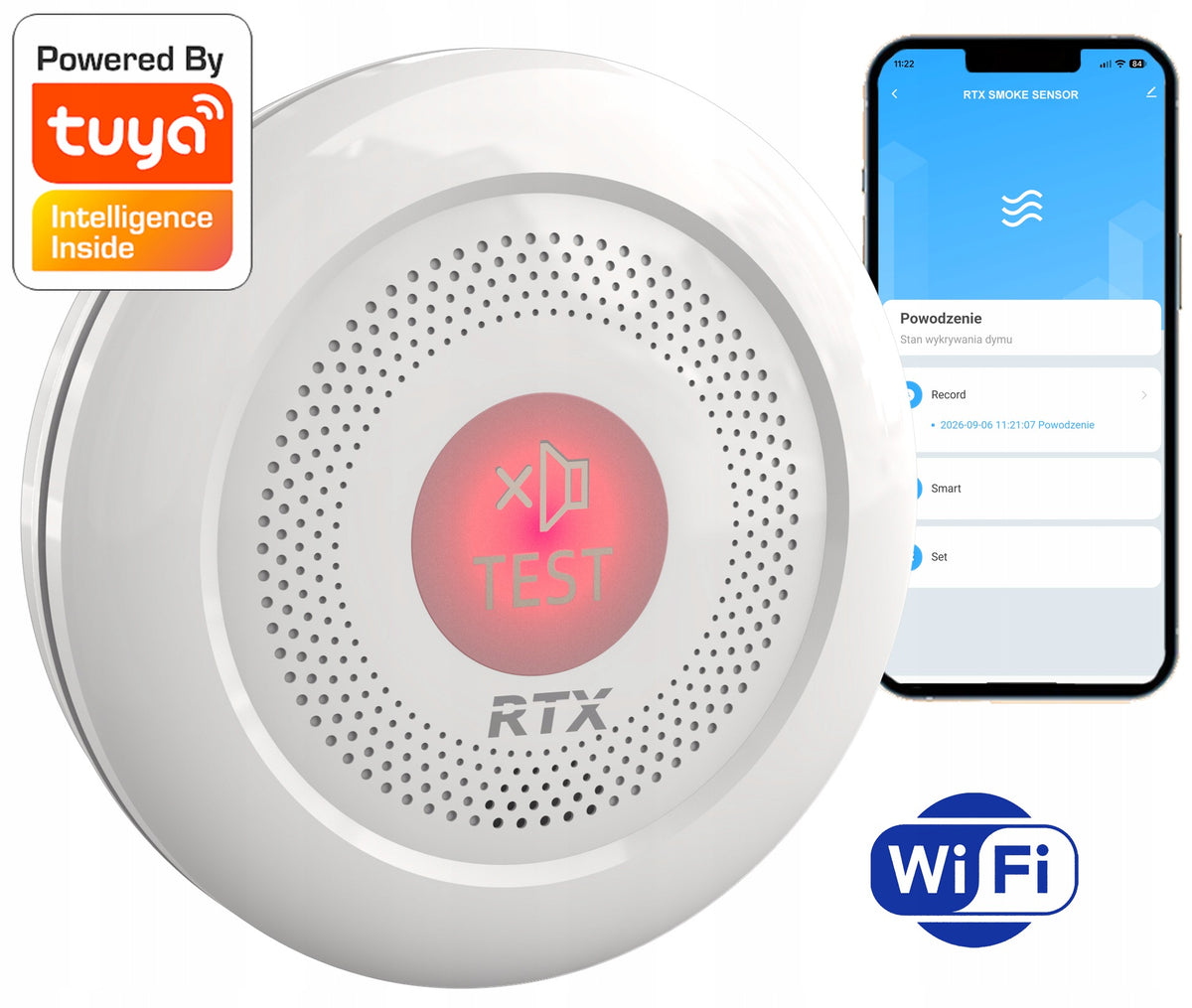 Sensor Smoke Sensor RTX TUYA WiFi #CERTIFICATES DBI CE EN DoP CoCP