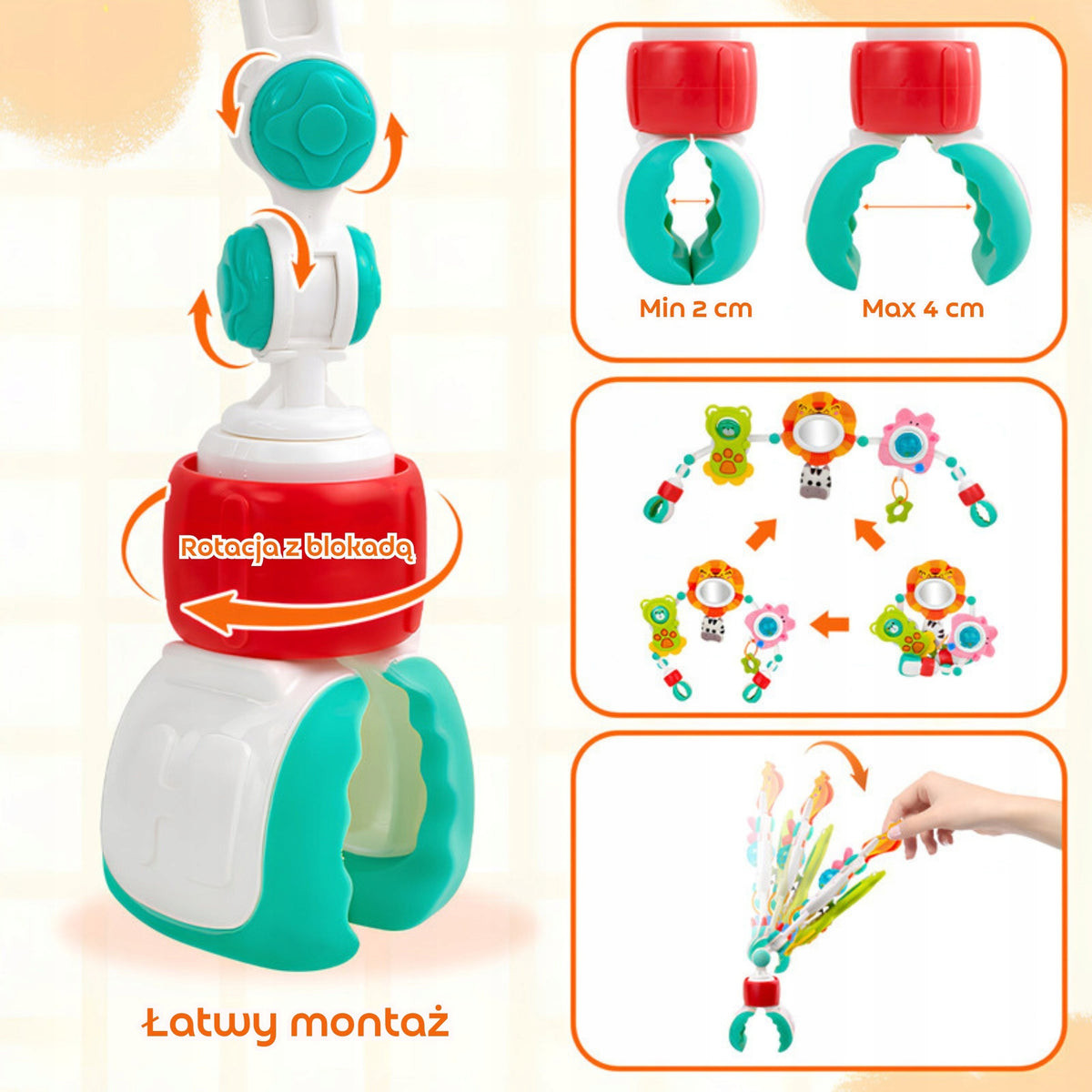 Sensory Bow Headband Cots Stroller Animals Lion Bear WOOPIE BABY Brand Woopie