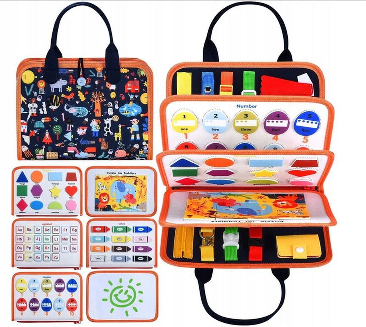 Sensory Manipulation Board Educational Montessori Book UE3