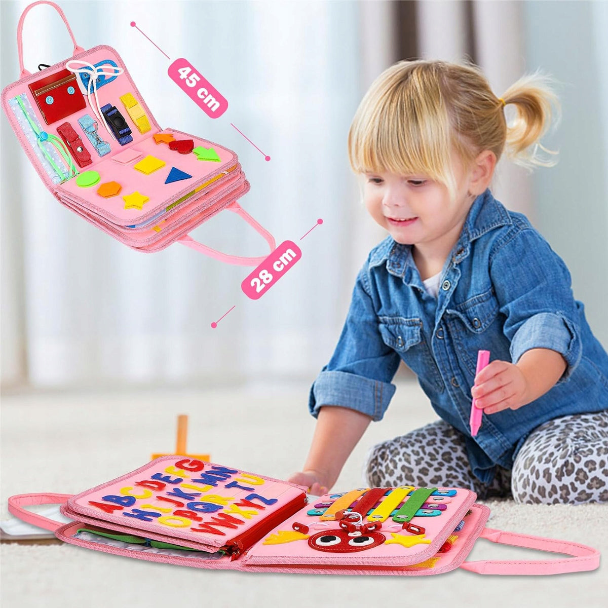 Sensory Manipulation Board for Children Soft Educational Montessori Brand no brand
