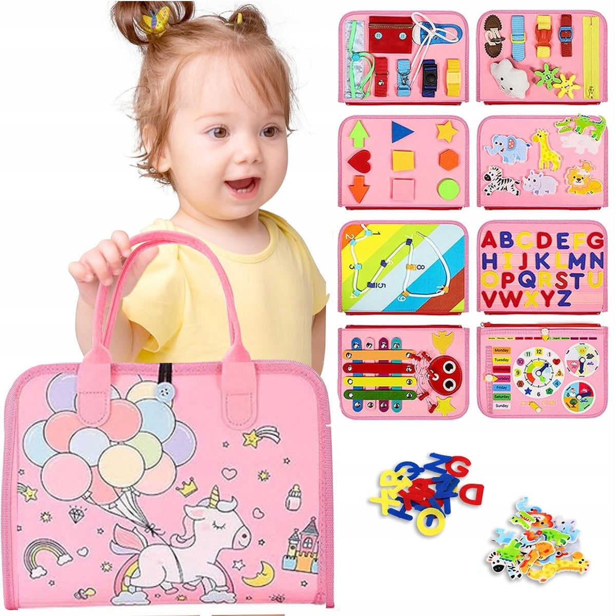 Sensory Manipulation Board for Children Soft Educational Montessori Packaging status original