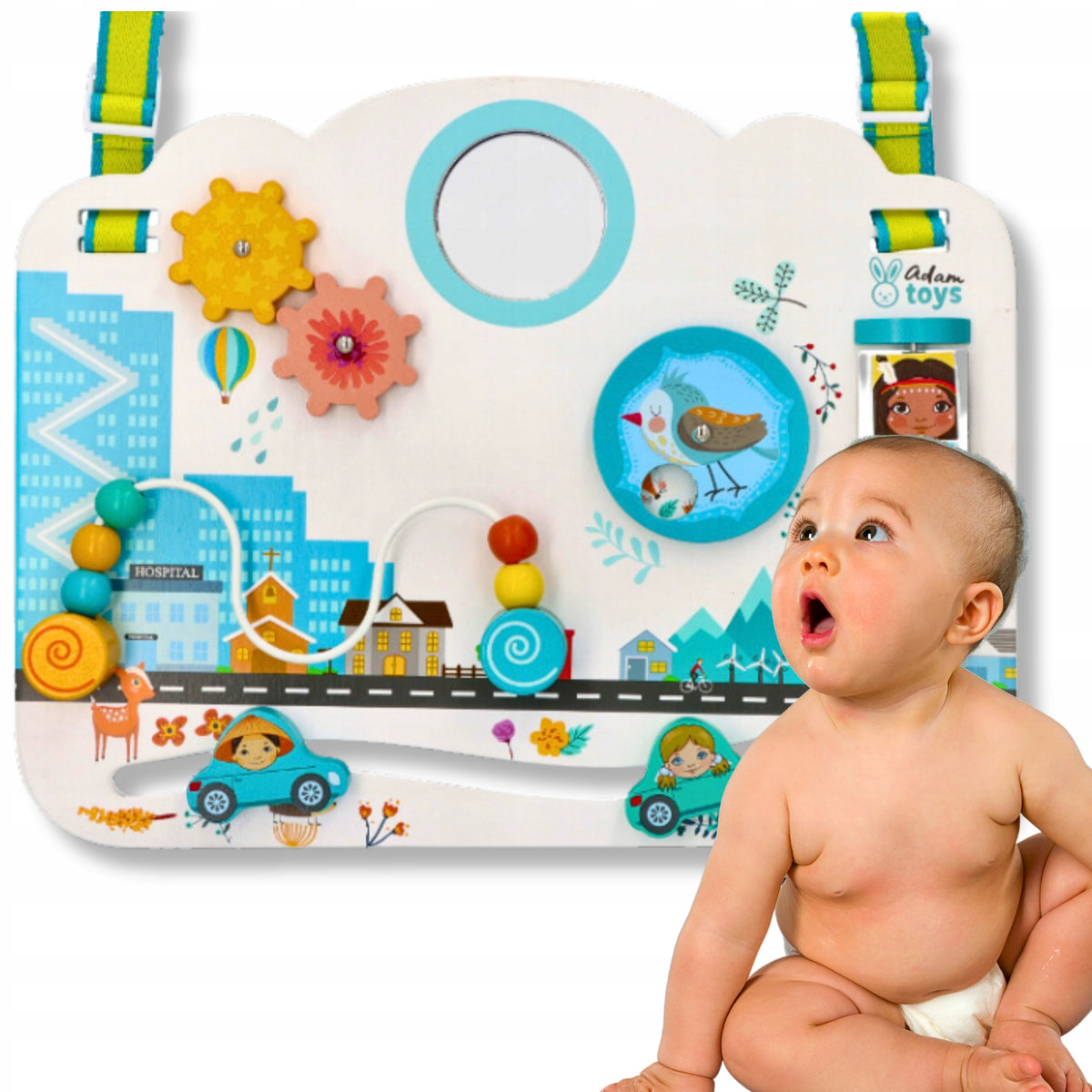 Sensory Manipulation Board for Children Toddler Montessorii Brand Adam Toys