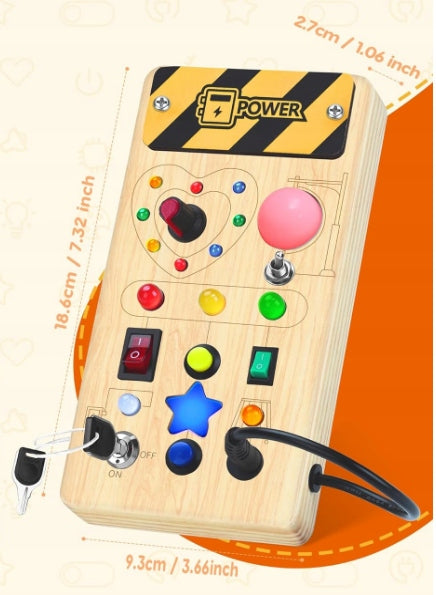 Sensory Manipulation Board for Kids Lights Gift Birthday 8in1 Manufacturer code Mamaeco03