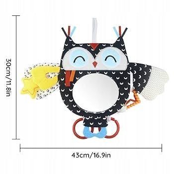 Sensory Pendant with Mirror Owl for Stroller Cot 0+ Polish brand Packaging status original