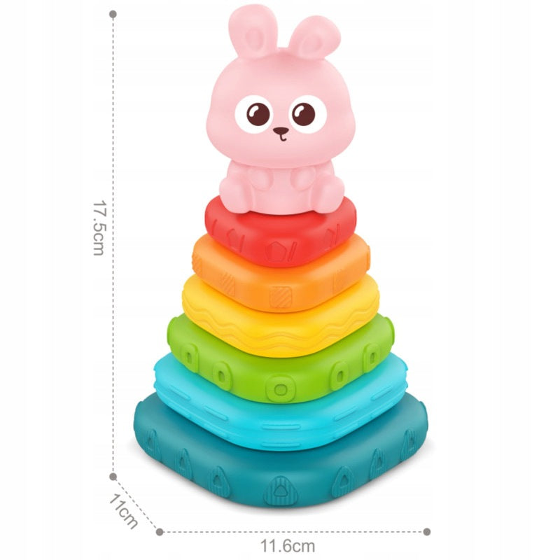 Sensory Pyramid Tower Sorter Bunny 6m+ WOOPIE Brand Woopie