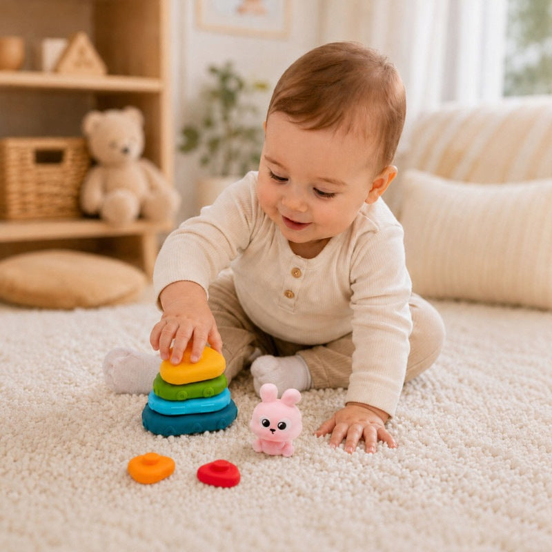Sensory Pyramid Tower Sorter Bunny 6m+ WOOPIE Packaging status original