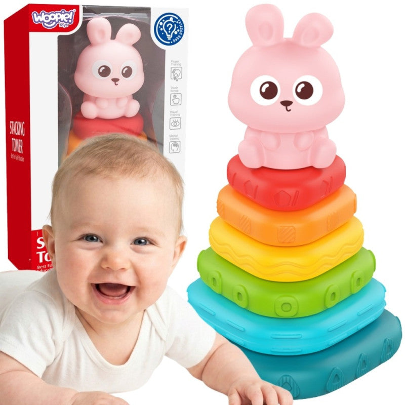 Sensory Pyramid Tower Sorter Bunny 6m+ WOOPIE