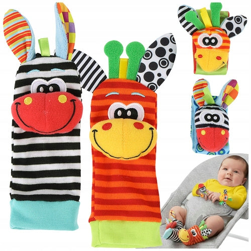 Sensory Rattles Kruzzel Set of 4 Socks 3D Bands 0m+