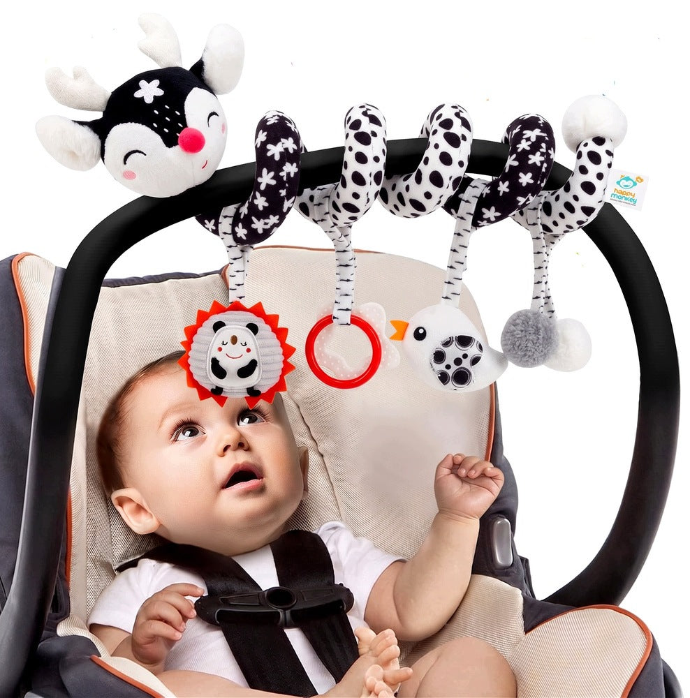 Sensory Spiral For Stroller Seat Infant Cots Black And White