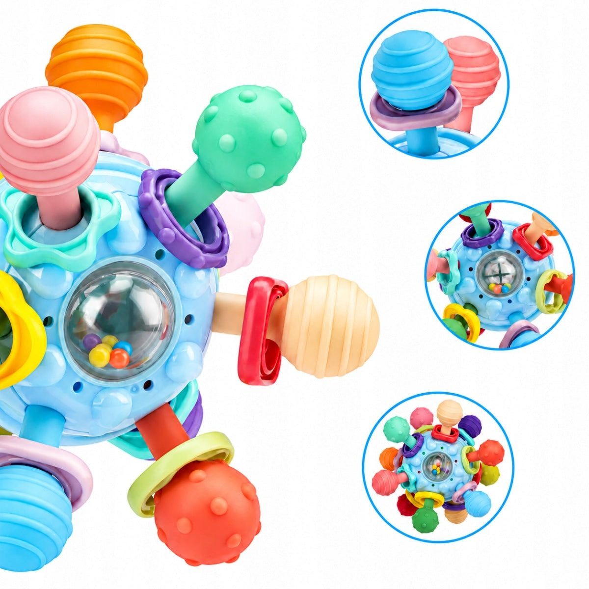 Sensory Teether and Montessori Rattle – Anti-Stress Toy for Kids Packaging status original
