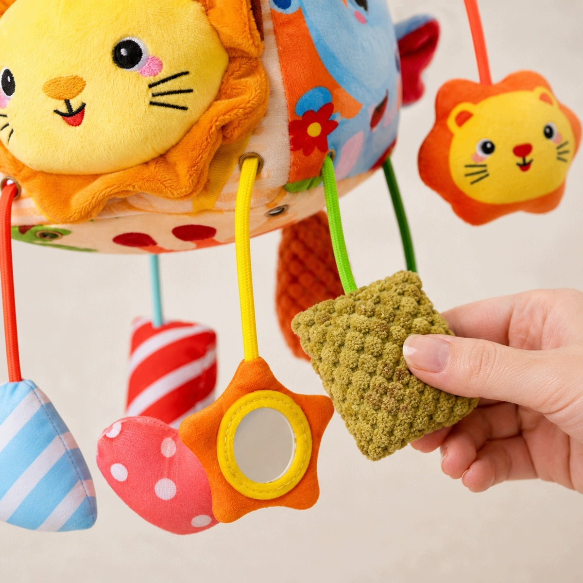 Sensory Toy 12in1 Baby Tissue Box + Teether Rattle Mirror Packaging status original