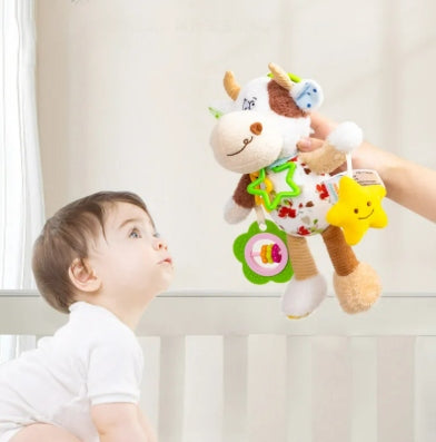 Sensory Toy Fudge Pendant for Infants 0+ with Rattle and Teether Brand Plushyk